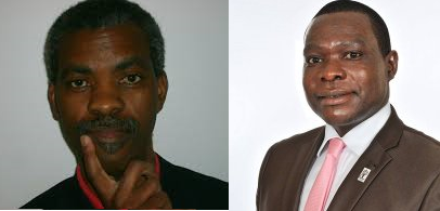François Munyabagisha, umwanditsi w'ibitabo (ibumoso), Me Innocent Twagiramungu, "avocat" mu rugaga rw'ababuranira abantu i Buruseli, ni we washinze "forum" DHR (iburyo)